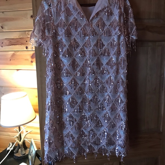 Chic Soul Dresses & Skirts - “Dazzled Up Dress, Rose Gold”